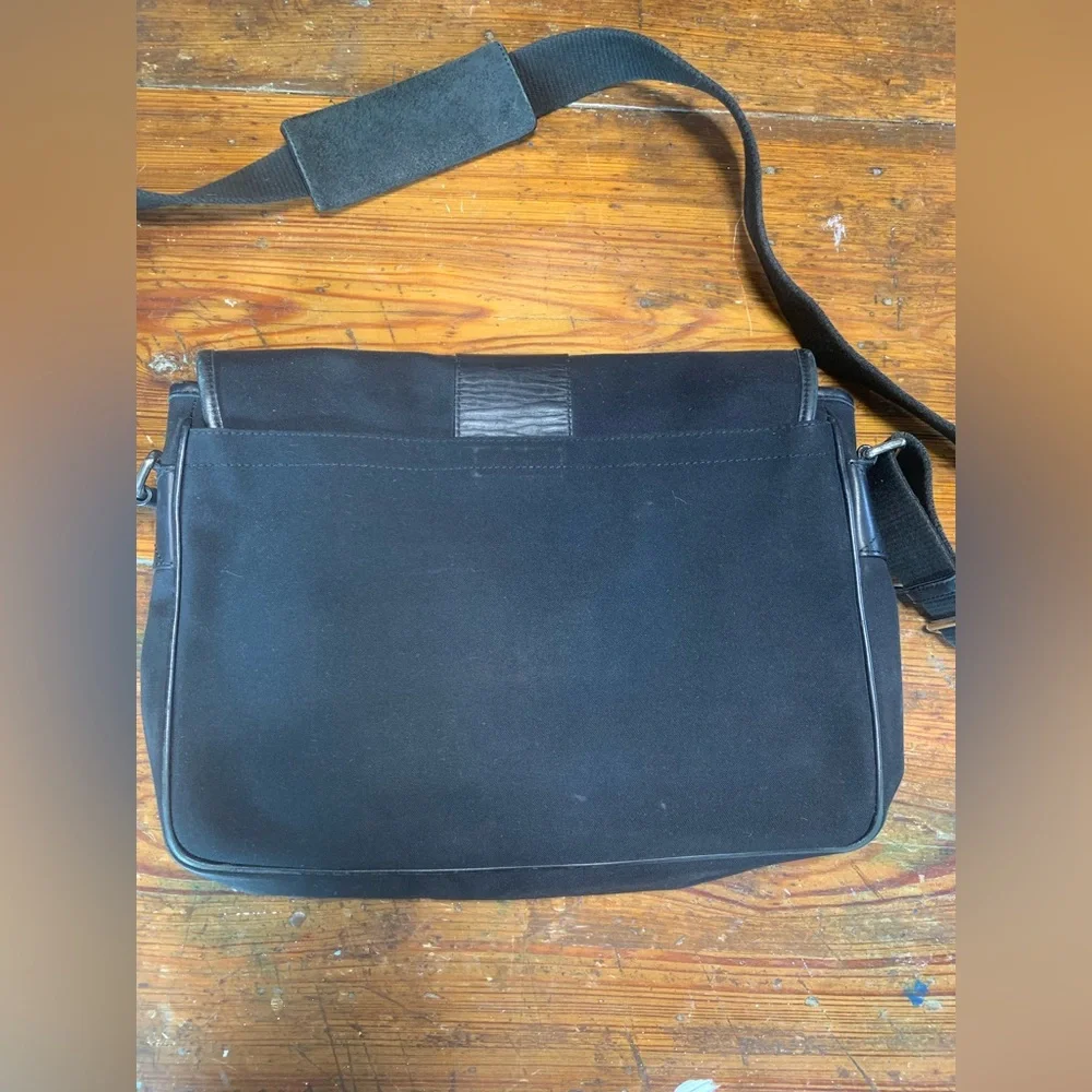 Black Coach Canvas Messenger Satchel